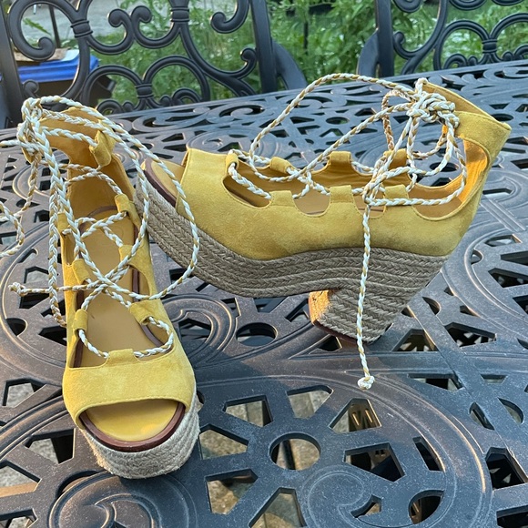 Tory Burch Positano Lace-Up Platform Espadrille, Sz 7 - Picture 4 of 9